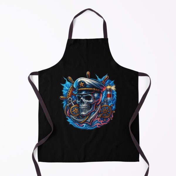 Item preview, Neon Nautical Captain Skull designed and sold by LaNadaYFundante.