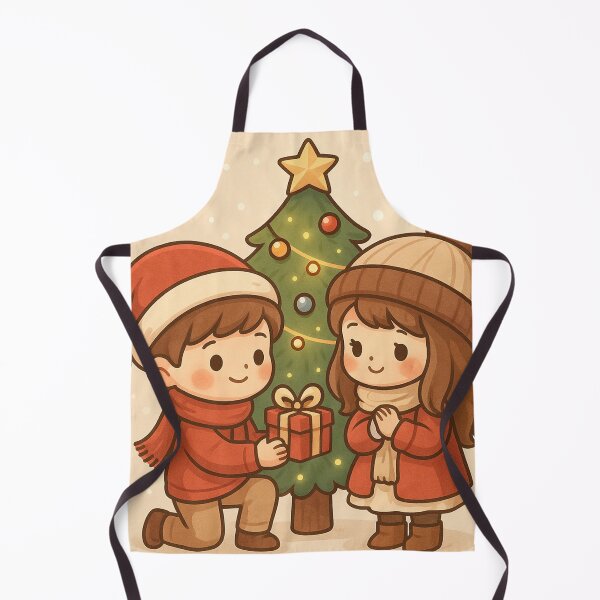 Item preview, Cute Christmas Couple Giving Gifts designed and sold by Sadia Jannat.