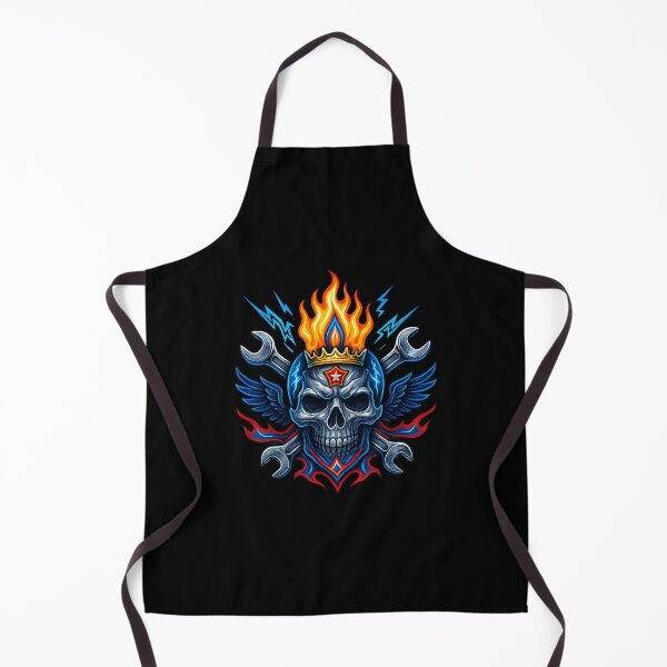 Item preview, Flaming-Crown Mechanical Skull (R/W/B) designed and sold by LaNadaYFundante.