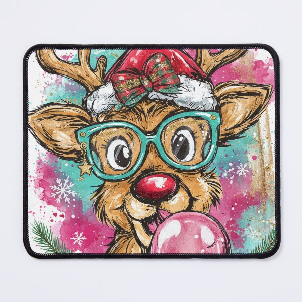 Item preview, Whimsical Reindeer Blowing a Bubble designed and sold by PixelExpressStudio.