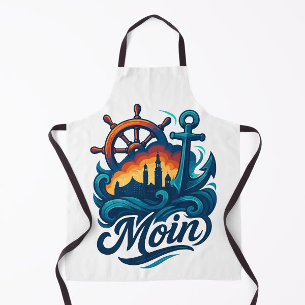 Item preview, Hamburg Moin City Silhouette Anchor Steering Wheel Harbor Gift designed and sold by Pineapple-Tree.