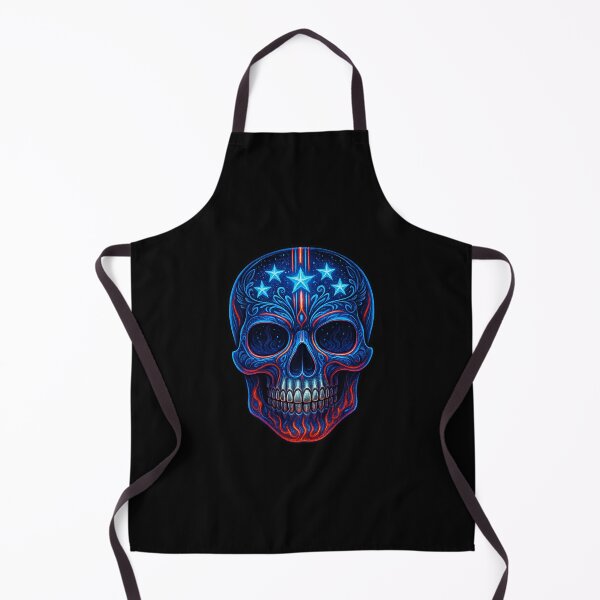 Item preview, Neon Patriotic Skull with Stars & Pinstriping designed and sold by LaNadaYFundante.
