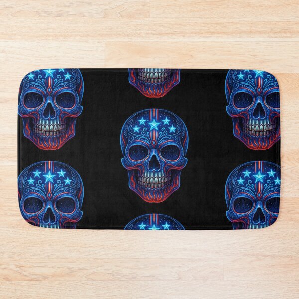 Item preview, Neon Patriotic Skull with Stars &amp; Pinstriping designed and sold by LaNadaYFundante.