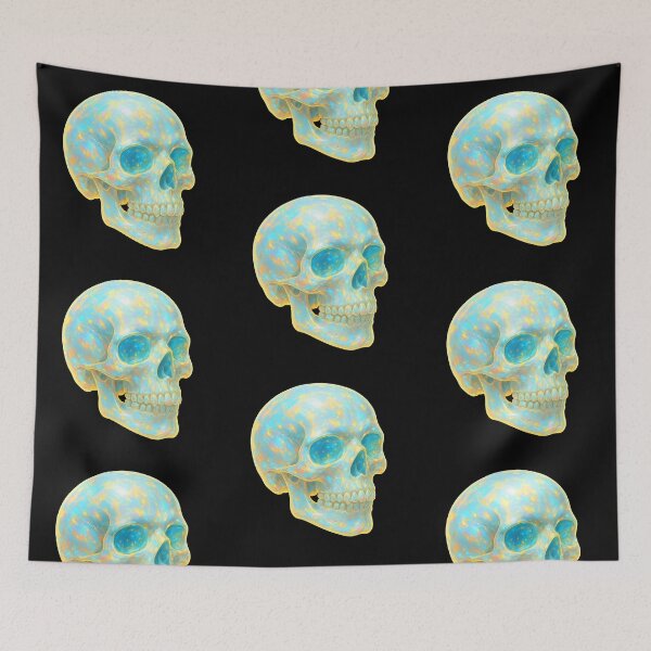 Item preview, Bioluminescent Skull with Mushrooms and Moss designed and sold by LaNadaYFundante.