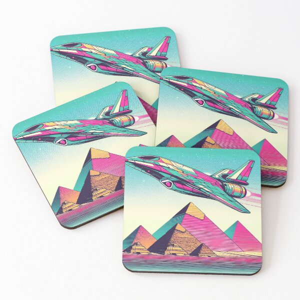 Item preview, "Neon Voyage Over Ancient Pyramids" designed and sold by Dogandesighn.