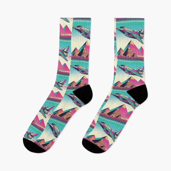 Item preview, "Neon Voyage Over Ancient Pyramids" designed and sold by Dogandesighn.