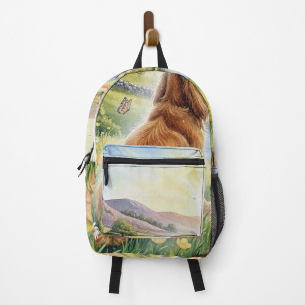 Item preview, Rainbow Bridge Dog Memorial Art – Golden Labrador in Sunny Meadow with Rainbow designed and sold by Pixel Pout.