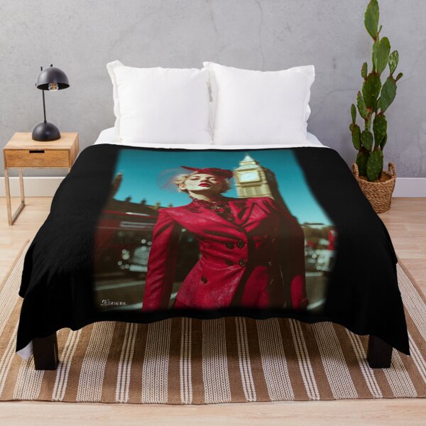 Item preview, Lady in red in London - glamorous fashion portrait designed and sold by KsaveraArt.
