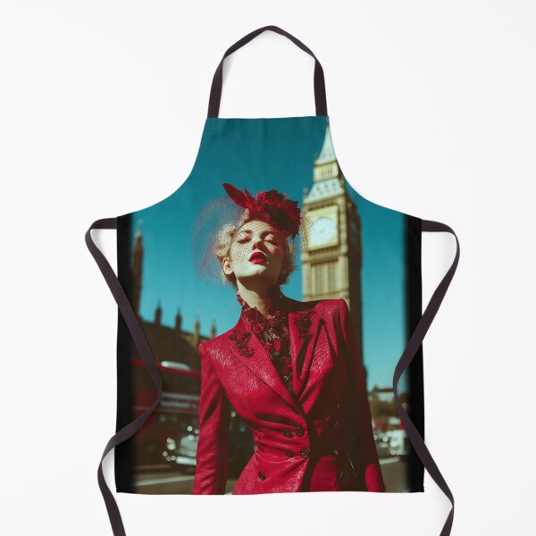 Item preview, Lady in red in London - glamorous fashion portrait designed and sold by KsaveraArt.