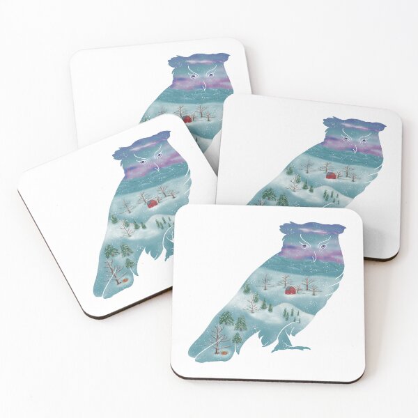 Item preview, Blueridge Owl in Snowy Sunset | Ice Blue | Quiet Magic of Nature Winter Series designed and sold by Winooski Designs.