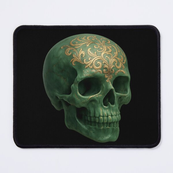 Item preview, Ebony Carved Skull with Turquoise Inlays designed and sold by LaNadaYFundante.