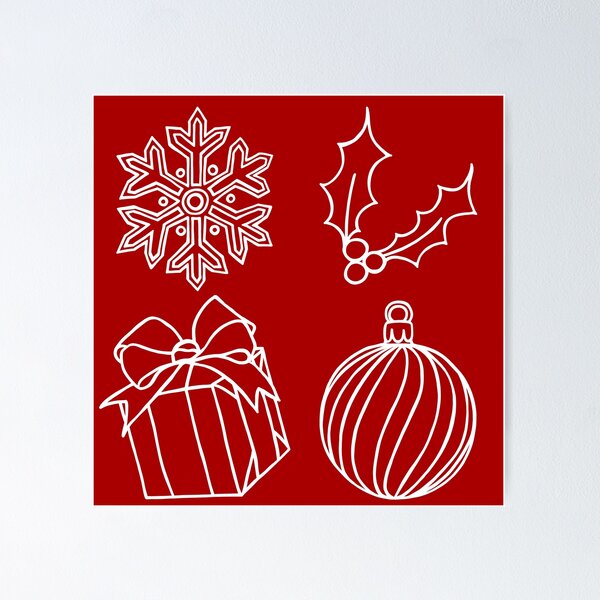 Item preview, Christmas Things - Snowflake, Holly, Present, and Bauble designed and sold by LAEC-Shop.