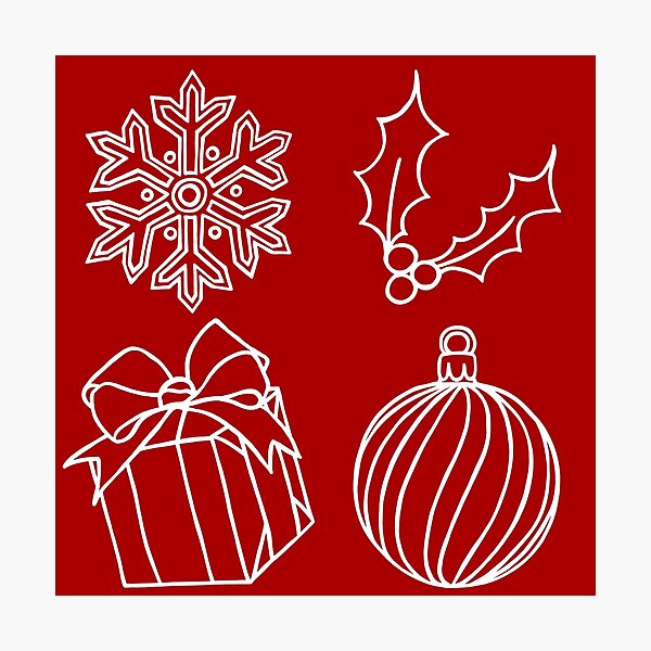 Item preview, Christmas Things - Snowflake, Holly, Present, and Bauble designed and sold by LAEC-Shop.