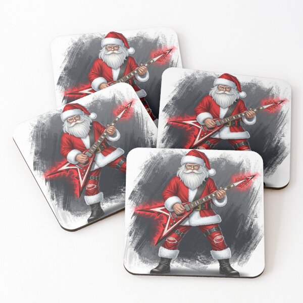 Item preview, Rockstar Santa Claus with Electric Guitar – Bold and Rebellious Christmas Art designed and sold by PixelVibe782.