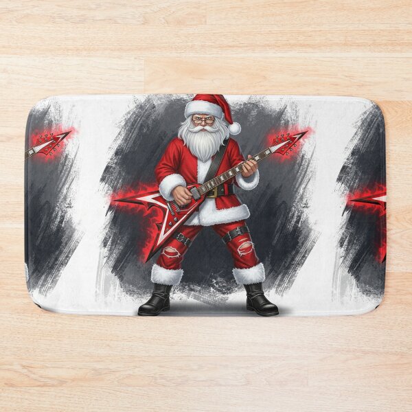 Item preview, Rockstar Santa Claus with Electric Guitar – Bold and Rebellious Christmas Art designed and sold by PixelVibe782.