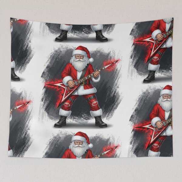 Item preview, Rockstar Santa Claus with Electric Guitar – Bold and Rebellious Christmas Art designed and sold by PixelVibe782.