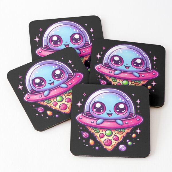 Item preview, Cosmic Pizza Ride – Cute Alien in a Cheesy UFO designed and sold by Dogandesighn.