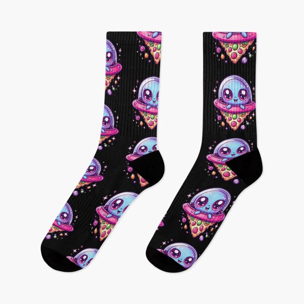 Item preview, Cosmic Pizza Ride – Cute Alien in a Cheesy UFO designed and sold by Dogandesighn.