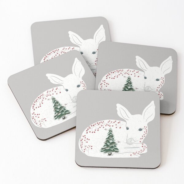 Item preview, Fawn and the Wishing Tree | Winter White | Quiet Magic of Nature Winter Series designed and sold by Winooski Designs.