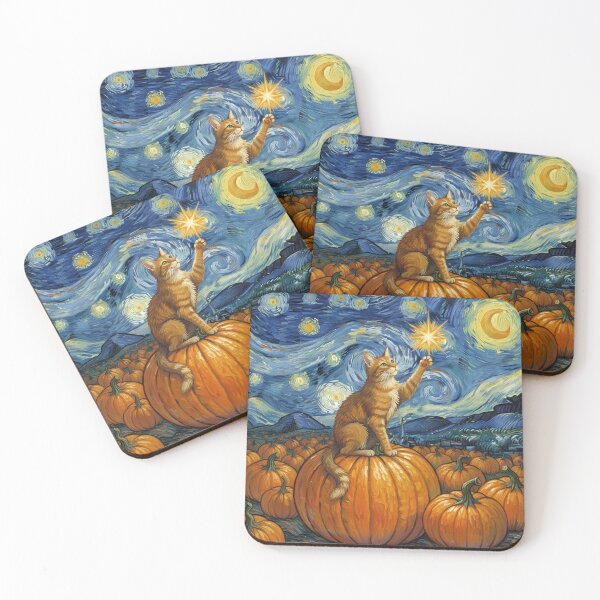 Item preview, Starry night, Cats in the Pumpkin Patch, meow sterious night, skull and Halloween, autumn, Black Cat Witch, Pumpking Purrs, Spooky Season Halloween designed and sold by Collagedream.