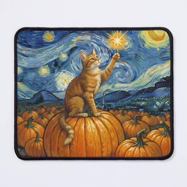 Item preview, Starry night, Cats in the Pumpkin Patch, meow sterious night, skull and Halloween, autumn, Black Cat Witch, Pumpking Purrs, Spooky Season Halloween designed and sold by Collagedream.