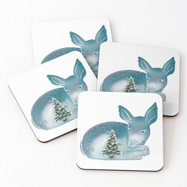 Item preview, Fawn and the Wishing Tree | Ice Blue | Quiet Magic of Nature Winter Series designed and sold by Winooski Designs.