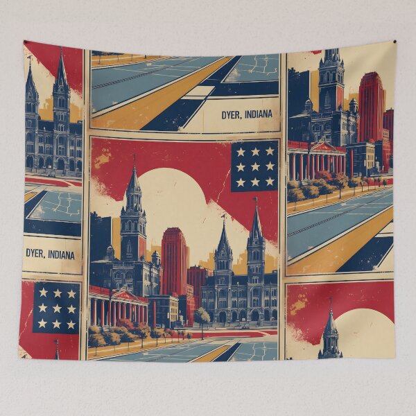 Item preview, Dyer Indiana 1950s USA Vintage Travel Tourism designed and sold by TravelersGems.