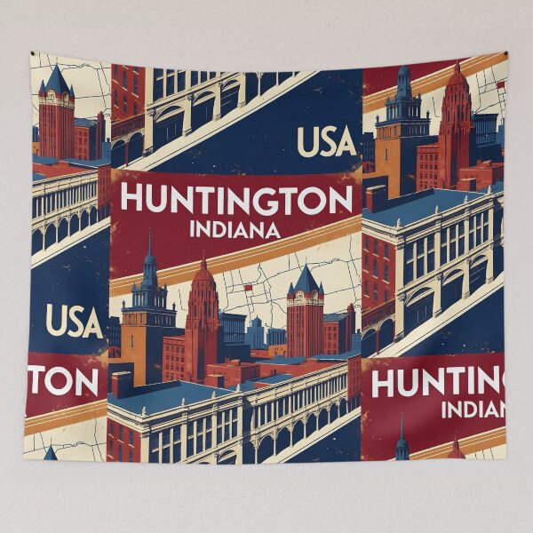 Item preview, Huntington Indiana 1950s USA Vintage Travel Tourism designed and sold by TravelersGems.