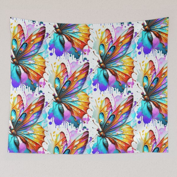 Item preview, butterfly image in watercolor style. iridescent fur, soft shades and delicate contours., illustration, painting, graffiti, vivid colors multicolor designed and sold by gulka8.