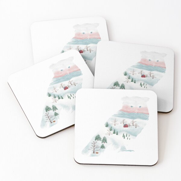 Item preview,  Blueridge Owl in Snowy Sunset | White | Quiet Magic of Nature Winter Series designed and sold by Winooski Designs.
