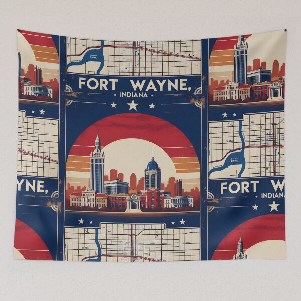 Item preview, Fort Wayne Indiana 1950s USA Vintage Travel Tourism designed and sold by TravelersGems.