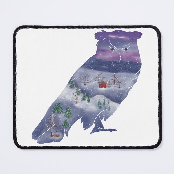 Item preview, Blueridge Owl in Snowy Sunset | Deep Blue | Quiet Magic of Nature Winter Series designed and sold by Winooski Designs.