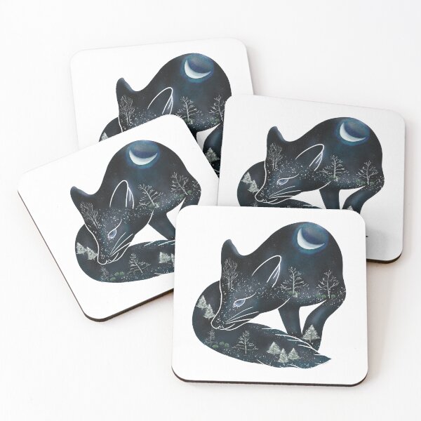 Item preview, Snowy Winter Fox | Midnight | Quiet Magic of Nature Winter Series designed and sold by Winooski Designs.