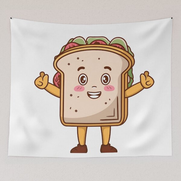 Item preview, Sandwich Guy Running — Cute Food Mascot Sticker | Kawaii Fast Snack Character designed and sold by zevorgue.