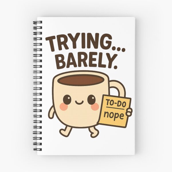 Item preview, Trying… Barely – Cute Coffee Cup designed and sold by Bellassi.