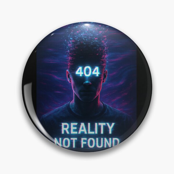 Item preview, 404 REALITY NOT FOUND – Glitch Art Cyberpunk Design designed and sold by Blackdragon1661- original.
