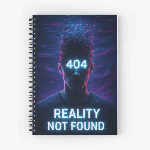 Item preview, 404 REALITY NOT FOUND – Glitch Art Cyberpunk Design designed and sold by Blackdragon1661- original.