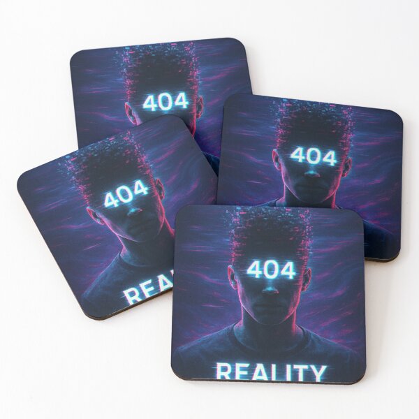 Item preview, 404 REALITY NOT FOUND – Glitch Art Cyberpunk Design designed and sold by Blackdragon1661- original.