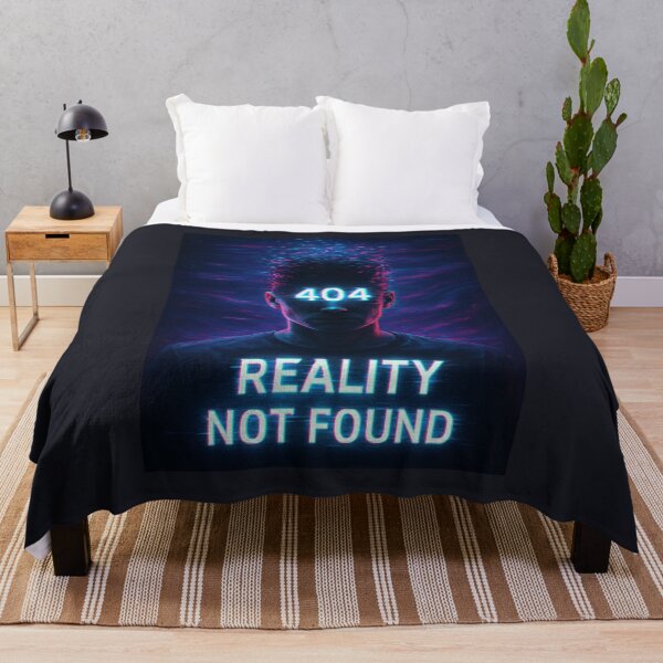 Item preview, 404 REALITY NOT FOUND – Glitch Art Cyberpunk Design designed and sold by Blackdragon1661- original.