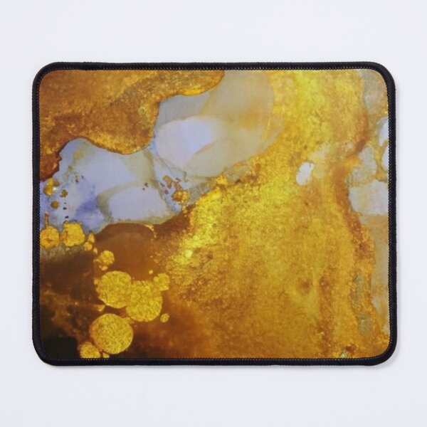 Item preview, Klimt light alcohol ink with gold oil streaks, backlit, graphic art graffiti illustration picture, yellow gold glitter designed and sold by gulka8.