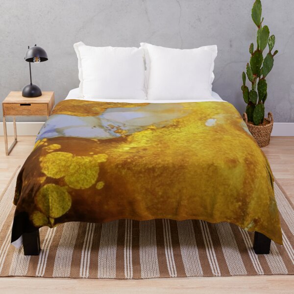 Item preview, Klimt light alcohol ink with gold oil streaks, backlit, graphic art graffiti illustration picture, yellow gold glitter designed and sold by gulka8.