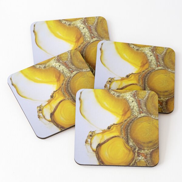 Item preview, Klimt light alcohol ink with gold oil streaks, backlit, graphic art graffiti illustration picture, yellow gold glitter designed and sold by gulka8.