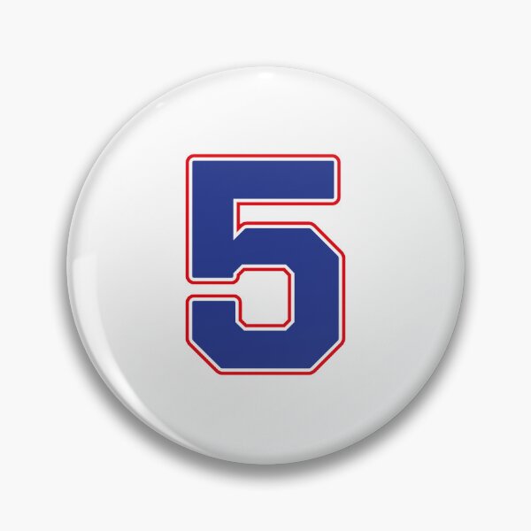 Item preview, Jersey Number 5 / Player Shirt Number Five (Blue with Red Outline) designed and sold by STUDIO-72.