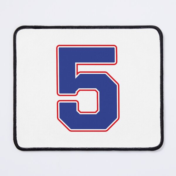 Item preview, Jersey Number 5 / Player Shirt Number Five (Blue with Red Outline) designed and sold by STUDIO-72.