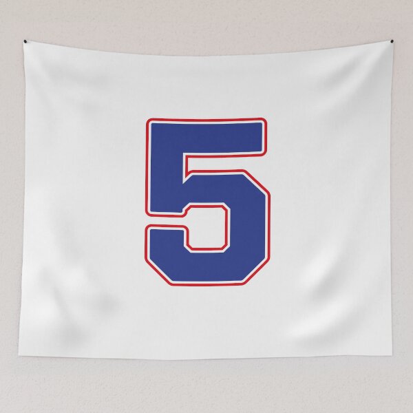 Item preview, Jersey Number 5 / Player Shirt Number Five (Blue with Red Outline) designed and sold by STUDIO-72.