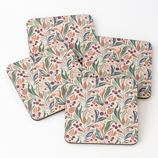 Item preview, Autumn leaves and berries - modern seamless design designed and sold by HolmeProud.