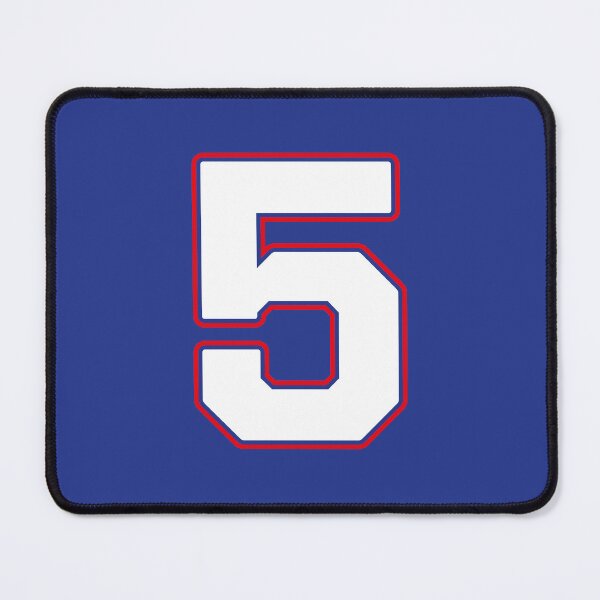 Item preview, Jersey Number 5 / Player Shirt Number Five (White with Red Outline) designed and sold by STUDIO-72.