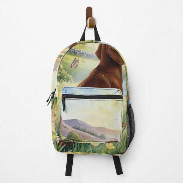 Item preview, Rainbow Bridge Dog Memorial Art – Dachshund in Sunlit Meadow with Rainbow designed and sold by Pixel Pout.
