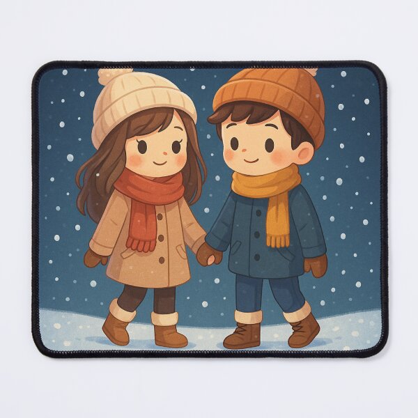 Item preview, Cute Winter Couple Holding Hands designed and sold by Sadia Jannat.