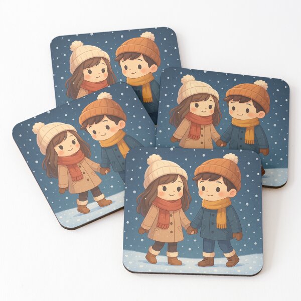 Item preview, Cute Winter Couple Holding Hands designed and sold by Sadia  Jannat.